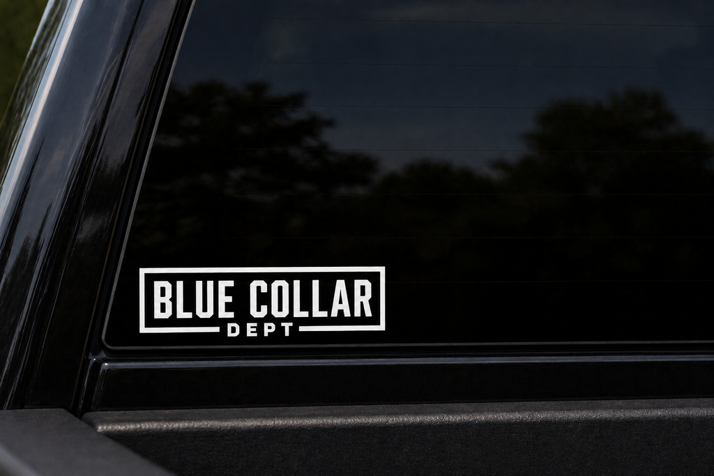 Blue Collar Dept Window Decal