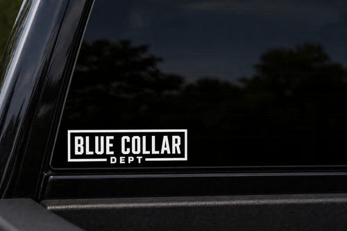 Blue Collar Dept Window Decal