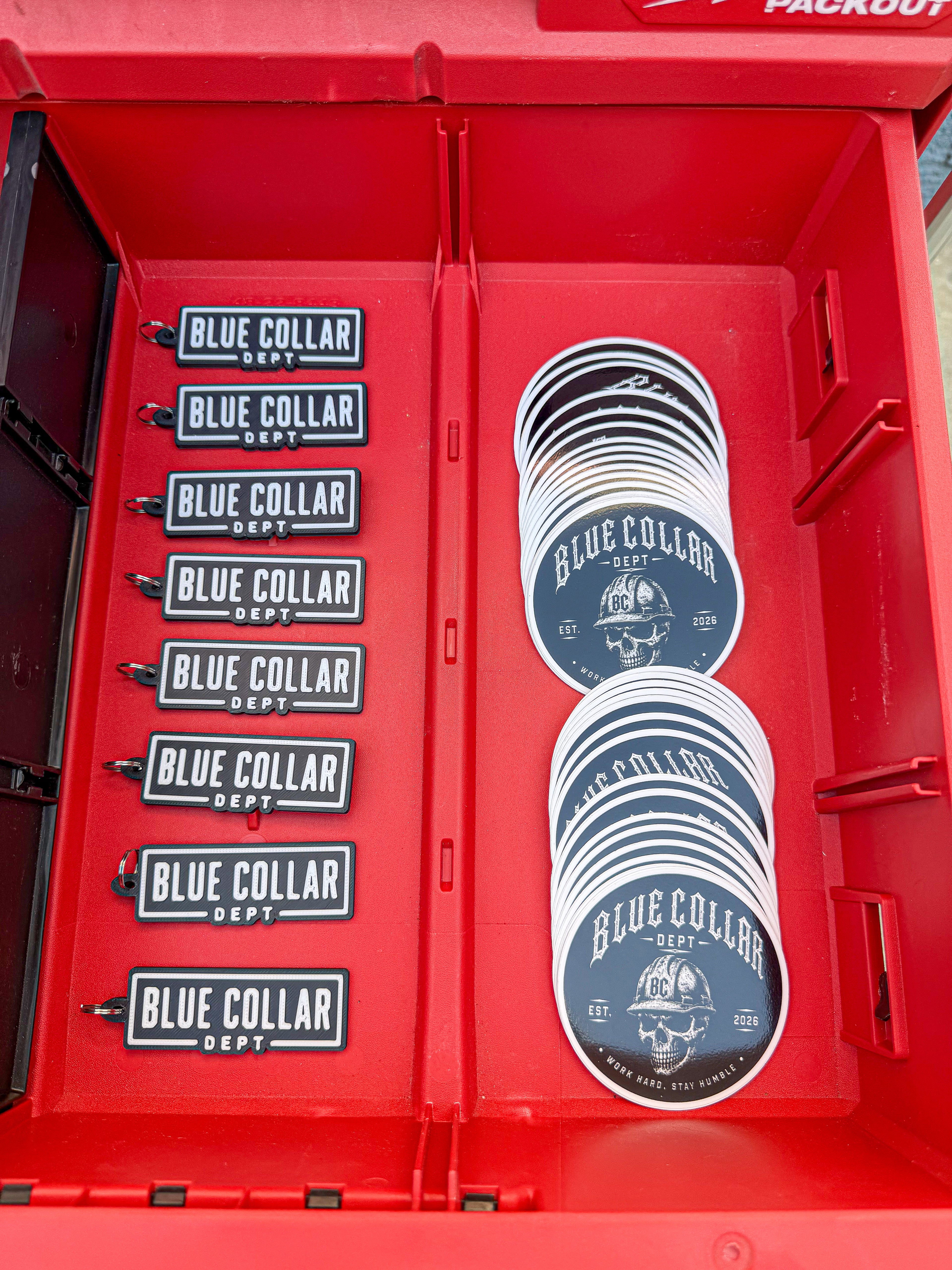 Blue Collar Dept Skull Sticker