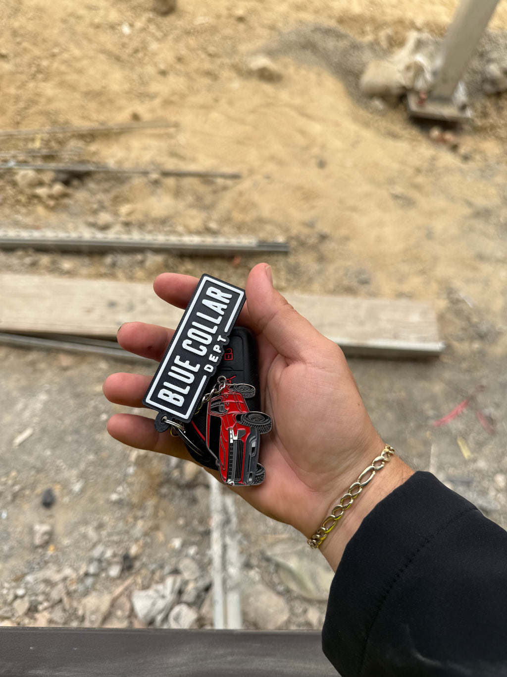 Blue Collar Dept Keychain
