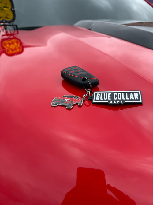 Blue Collar Dept Keychain