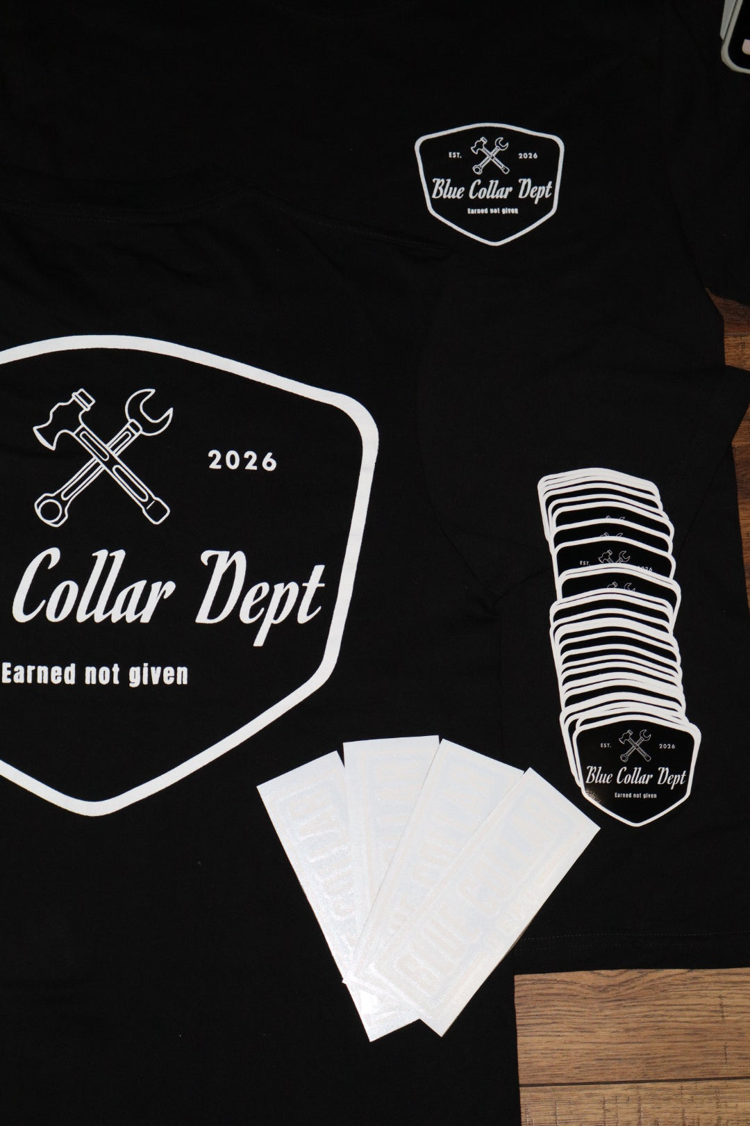 Blue Collar Dept Badge Stickers