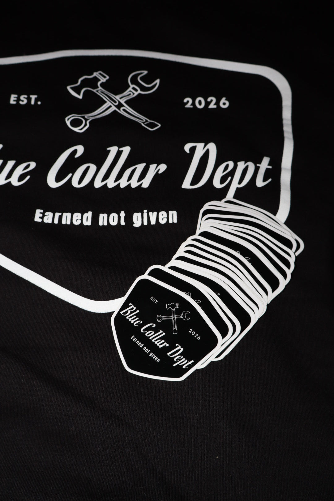 Blue Collar Dept Badge Stickers