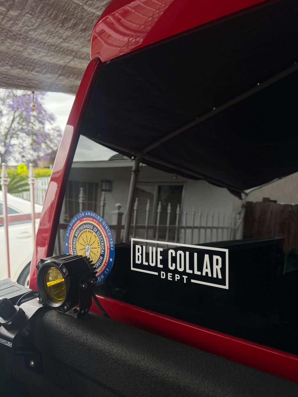Blue Collar Dept Window Decal