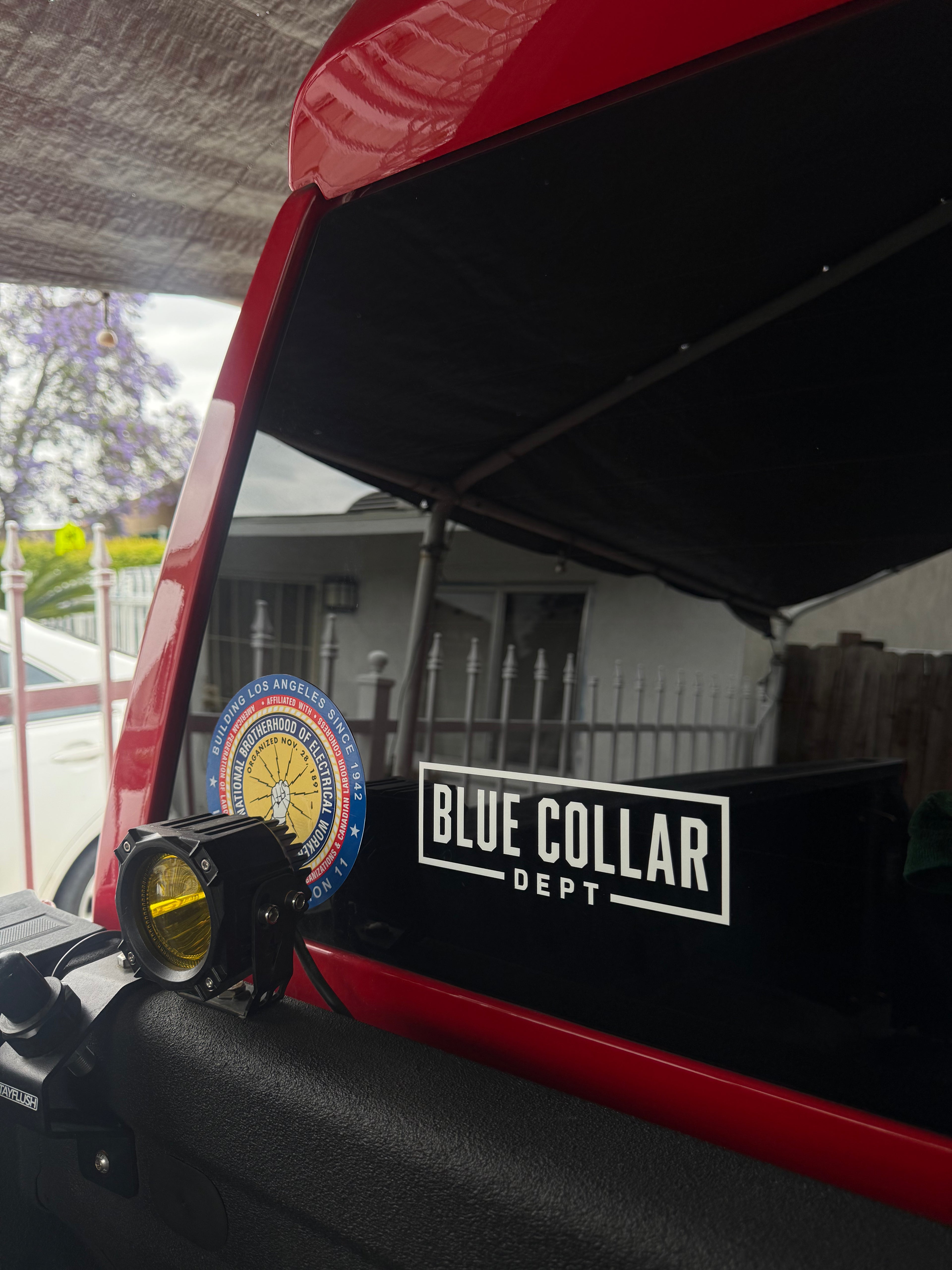 Blue Collar Dept Window Decal